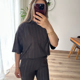 Kahverengi Taşlı Modal Takım