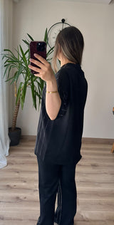 Siyah Taşlı Modal Takım
