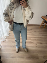 Buz Mavisi Kemerli Straight Jean